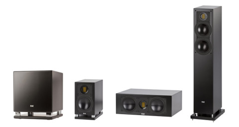 Elacs 190-serie: FS 197 i front, CC 190 senter, BS 192 bak og SUB 2030 til basskanalen.