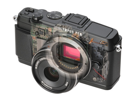 Kameraet har Olympus avanserte bildestabilisering innvendig, som beveger bildebrikken og fungerer uansett objektiv. 