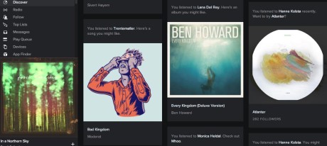 Discover-funksjonen foreslår musikk basert på annen musikk du hører på, med en mer oversiktlig presentasjon enn før.