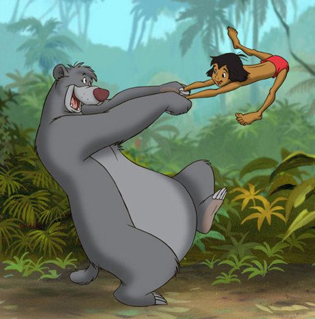 En jazz-svingende Baloo (Phil Harris) fra den enormt sjarmerende The Jungle Book (1967).
