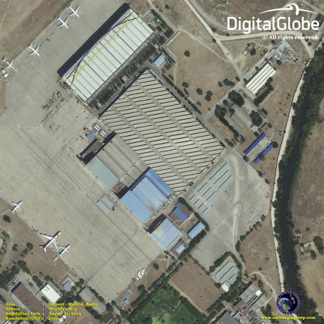 Flyplassen i Madrid, Spania. Foto: DigitalGlobe