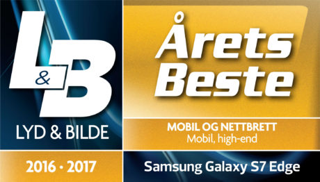 Samsung Galaxy S7 Edge er kåret til årets beste high-end mobil 2016-2017.