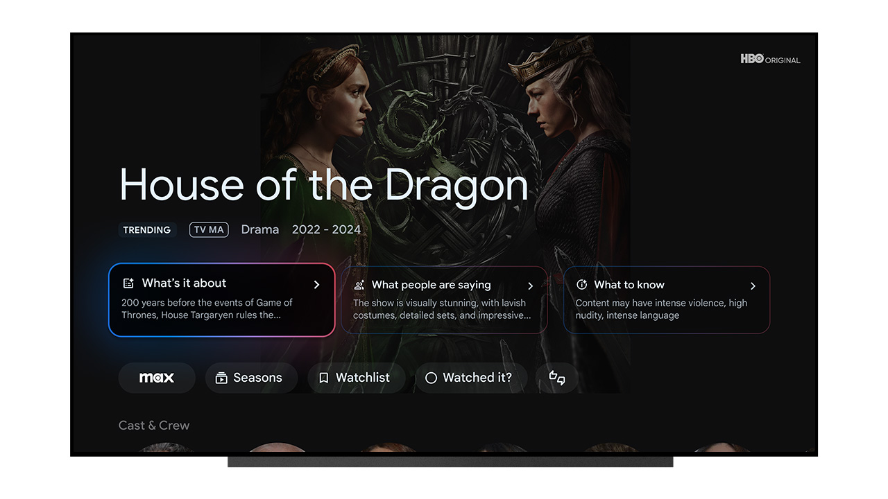 Google TV Streamer augmented info