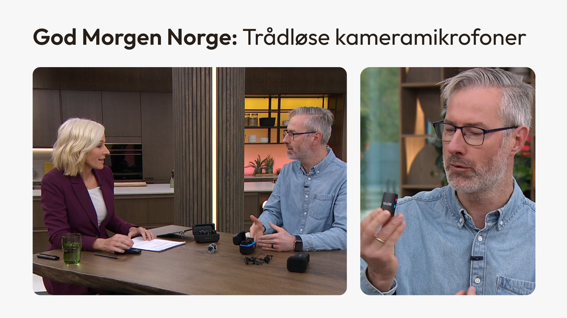 Geir på God Morgen Norge: Trådløse kameramikrofoner