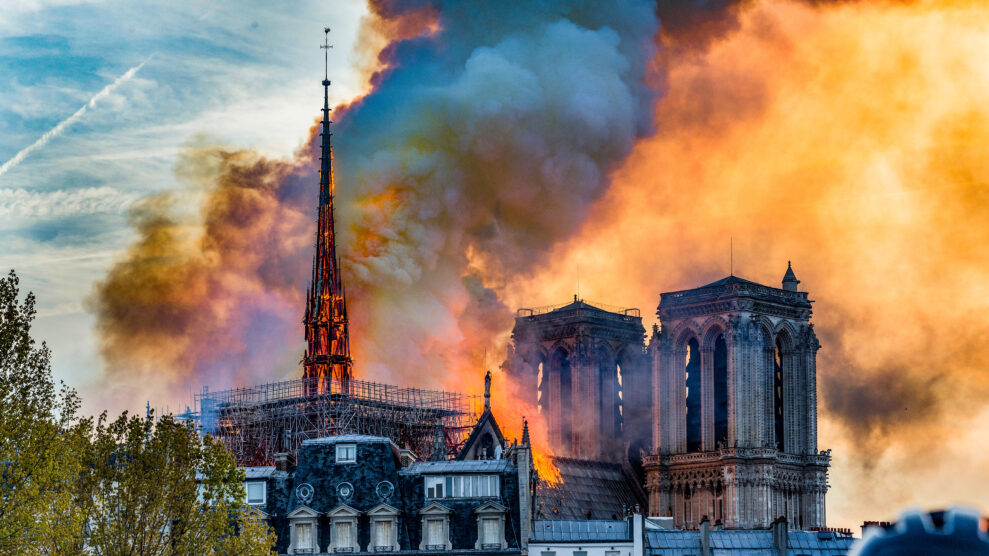 Notre-Dame Cathedral on fire