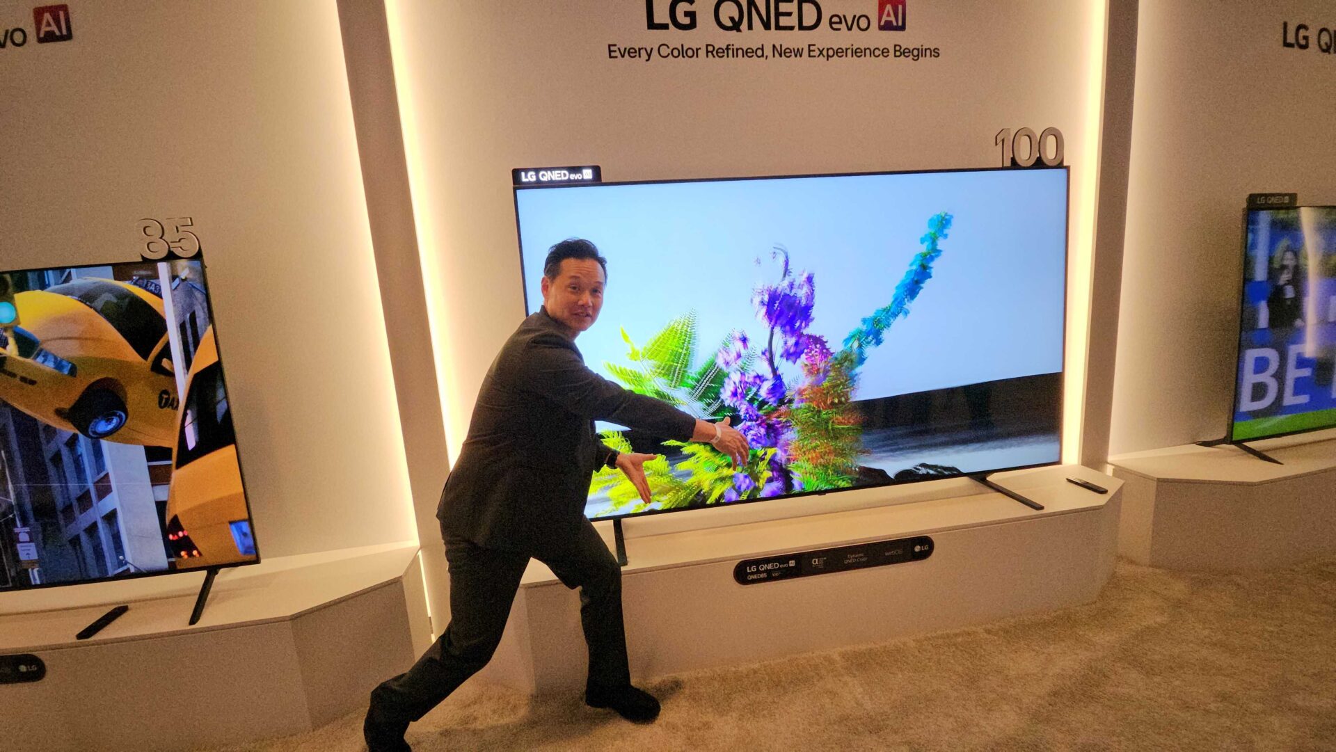 CES 2025: LGs QNED evo LCD TV-er går til 100 tommer